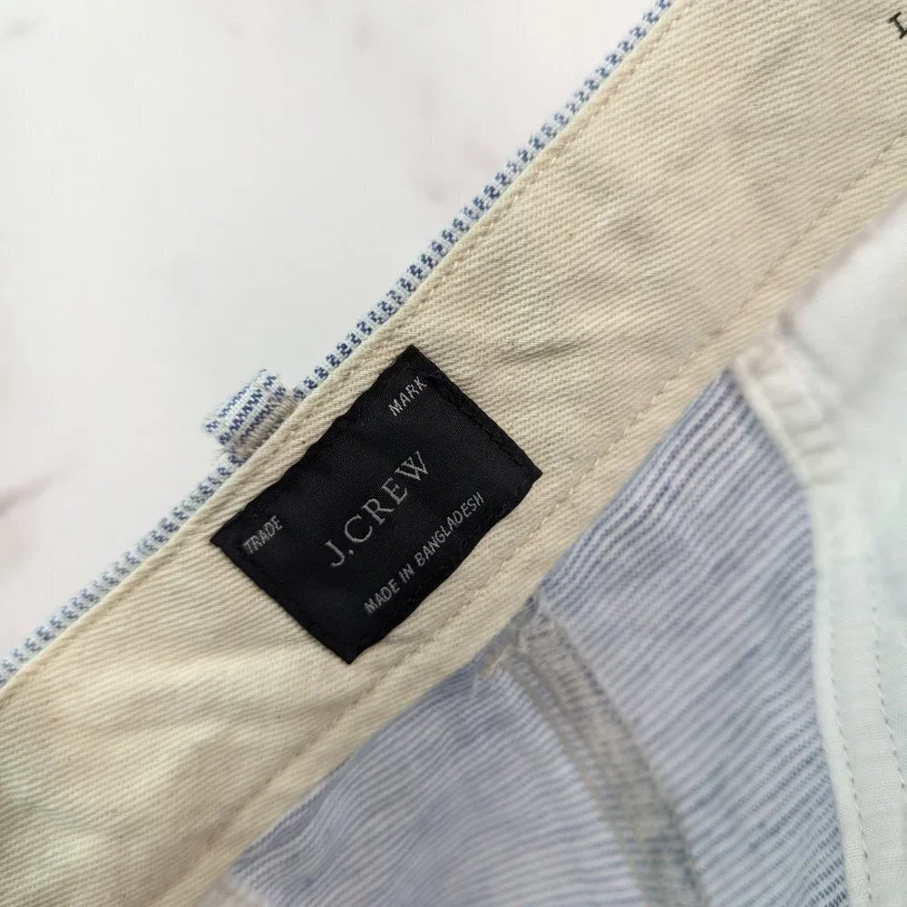 J Crew Shorts Mens 35 Striped 9 Inch Linen Beach Vacation Summer Cooling Whick